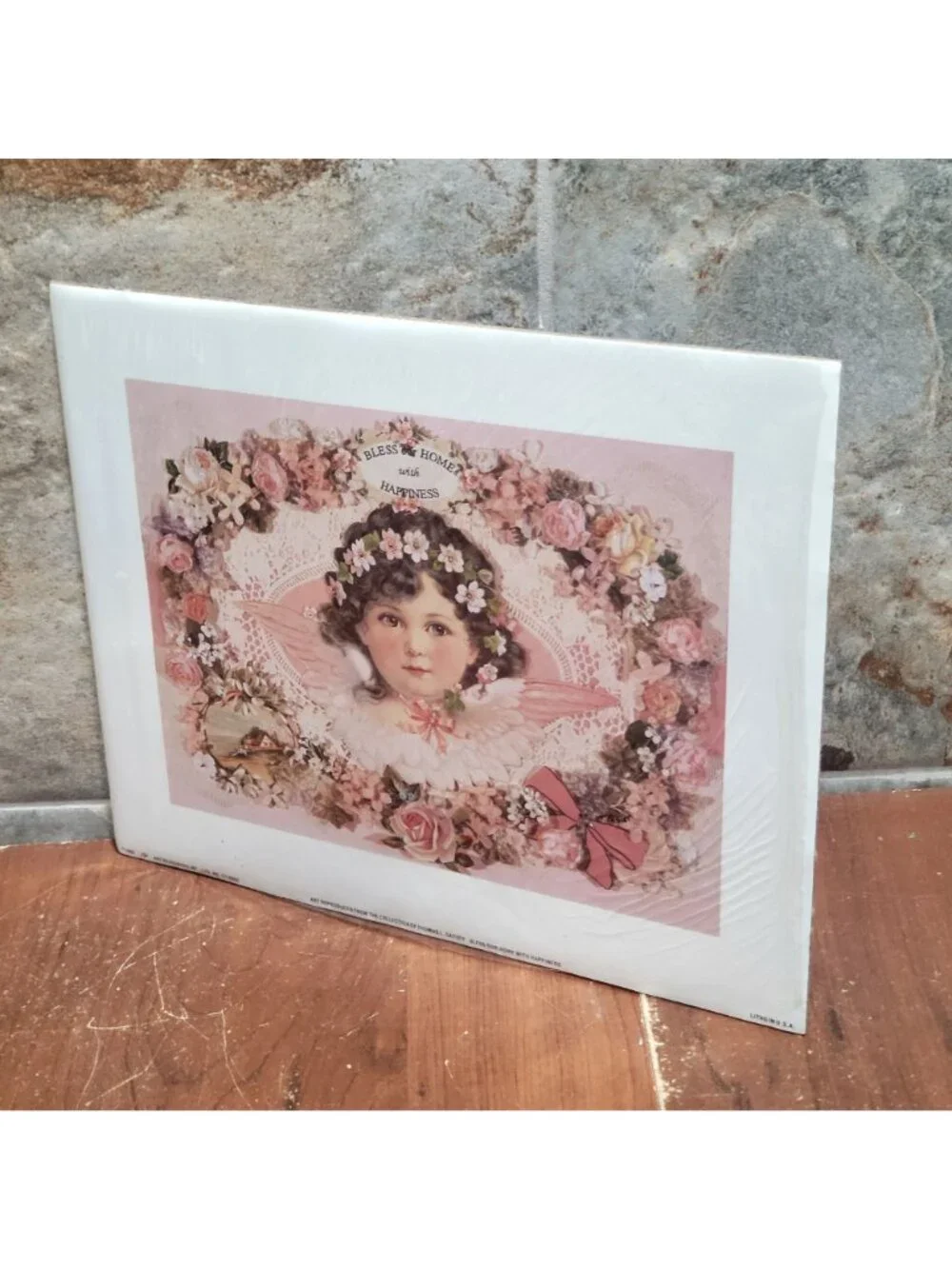Vintage Unframed Bless Our Home with Happiness Art Print 1993 Thomas Cathey